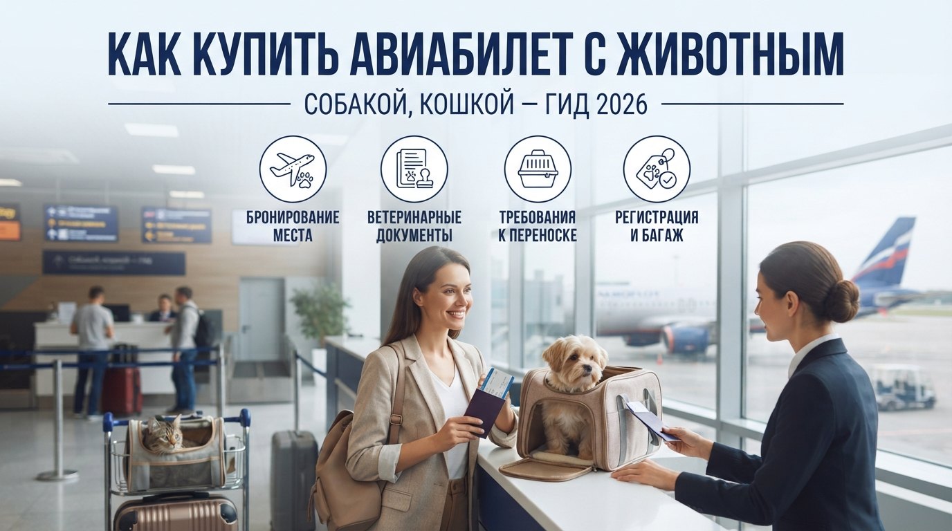 Как купить авиабилет с животным: собакой, кошкой — гид 2026