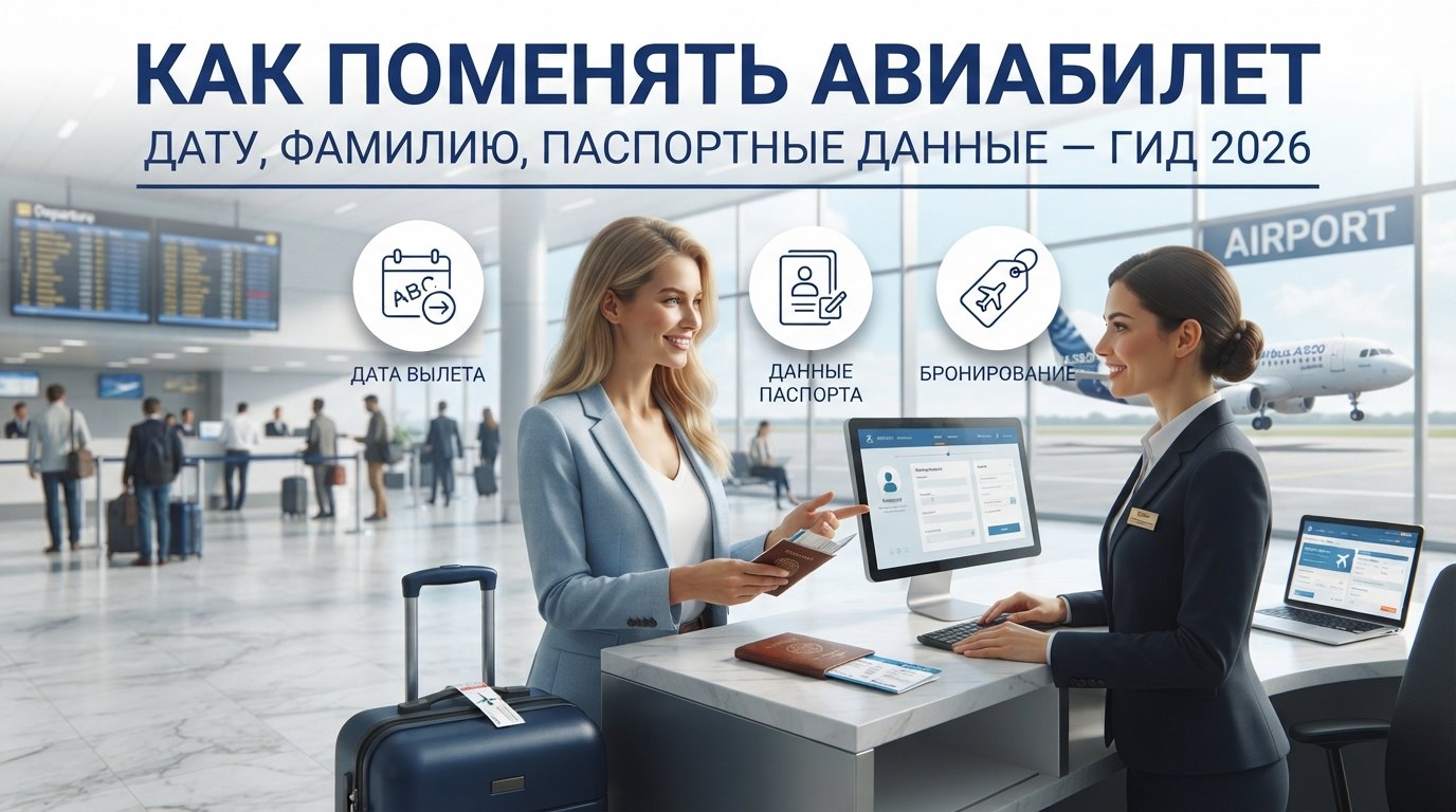 Как поменять авиабилет: дату, фамилию, паспортные данные — гид 2026