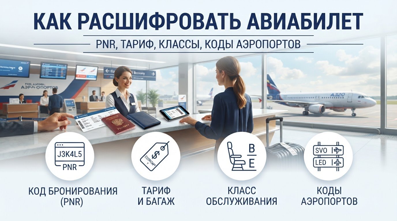Как расшифровать авиабилет: PNR, тариф, классы, коды аэропортов