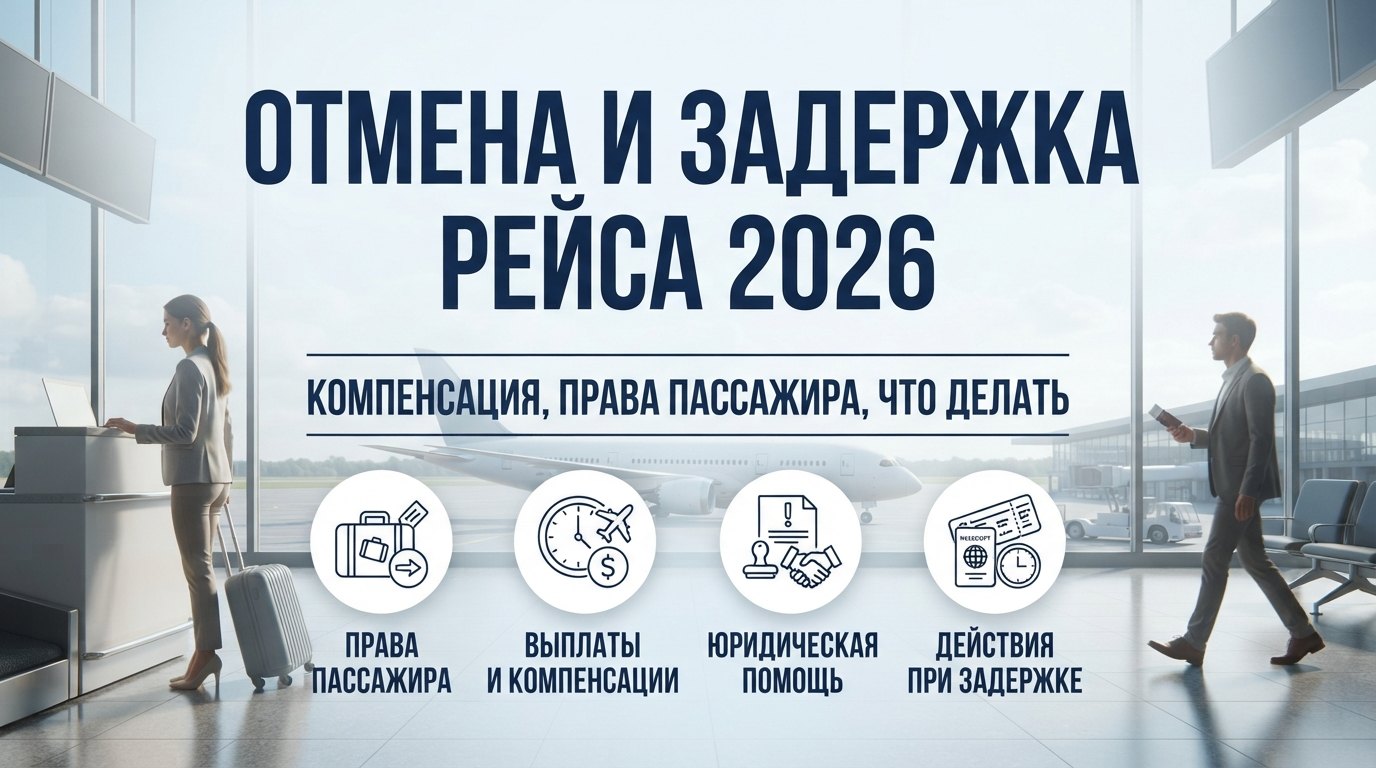Отмена и задержка рейса 2026: компенсация, права пассажира, что делать