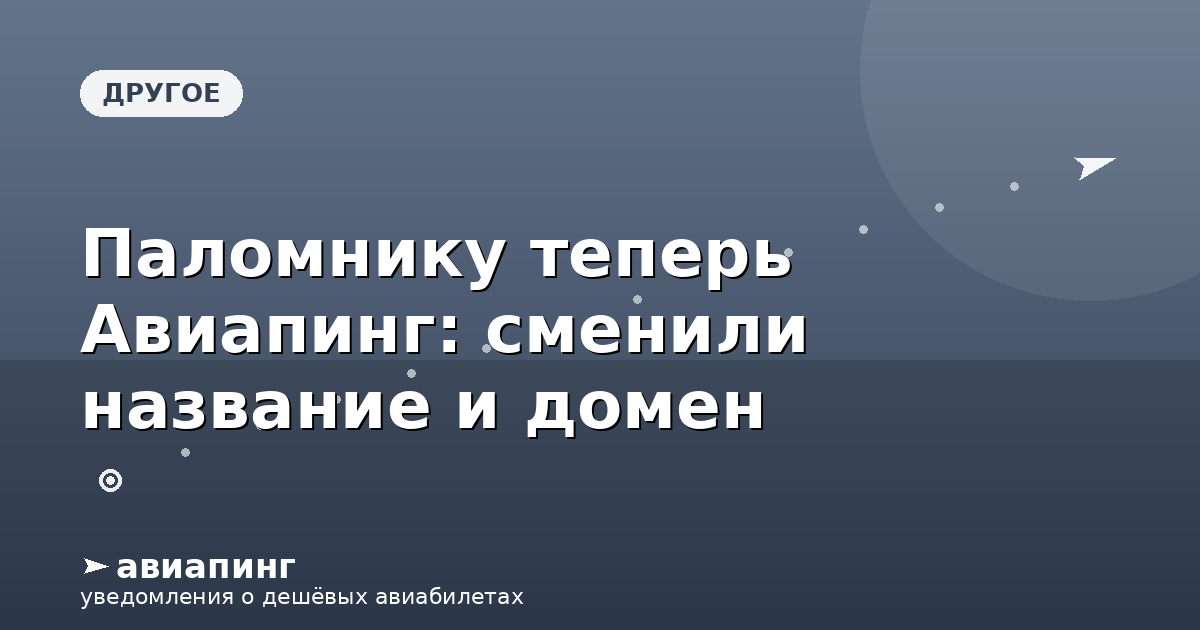 Паломнику теперь Авиапинг: сменили название и домен