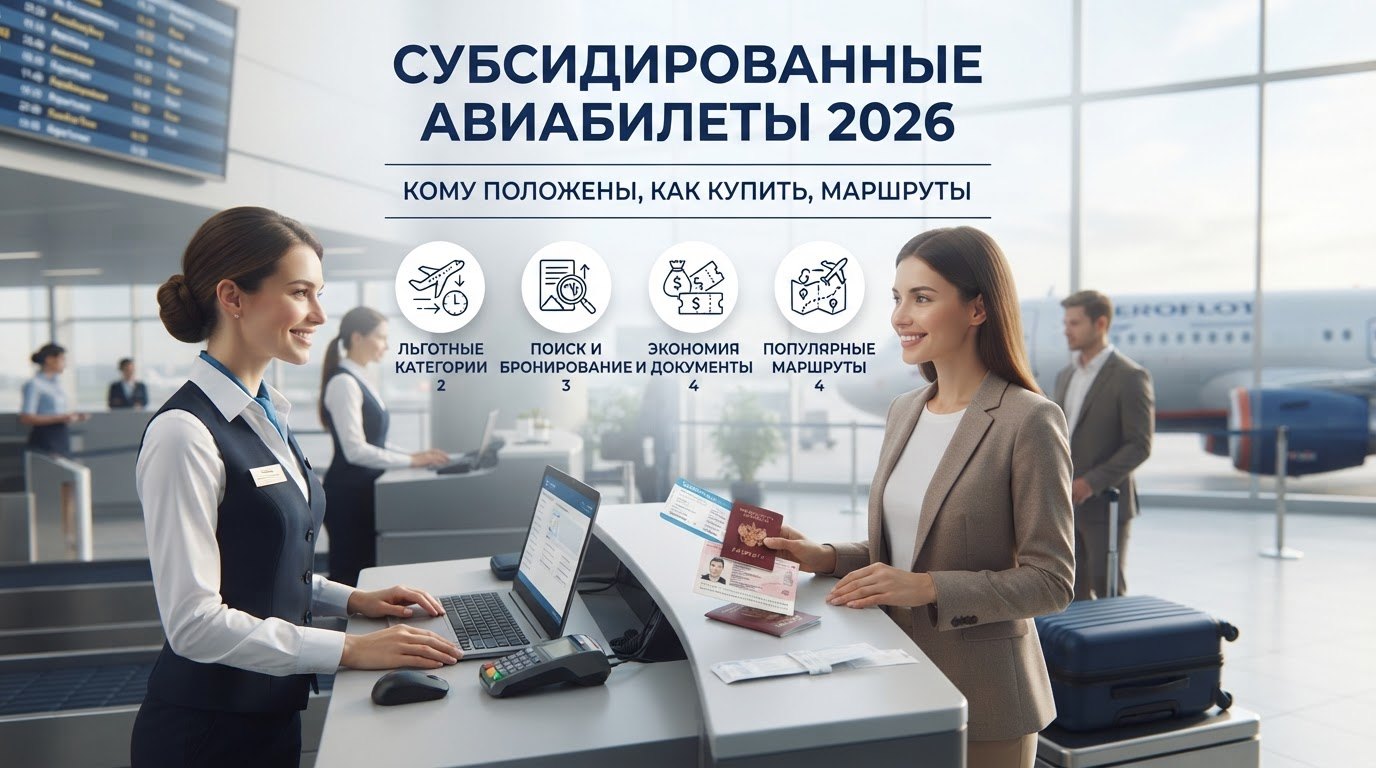 Субсидированные авиабилеты 2026: кому положены, как купить, маршруты