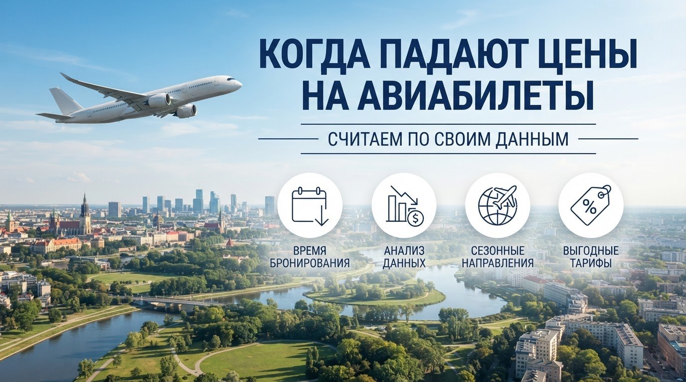 Когда падают цены на авиабилеты: считаем по своим данным