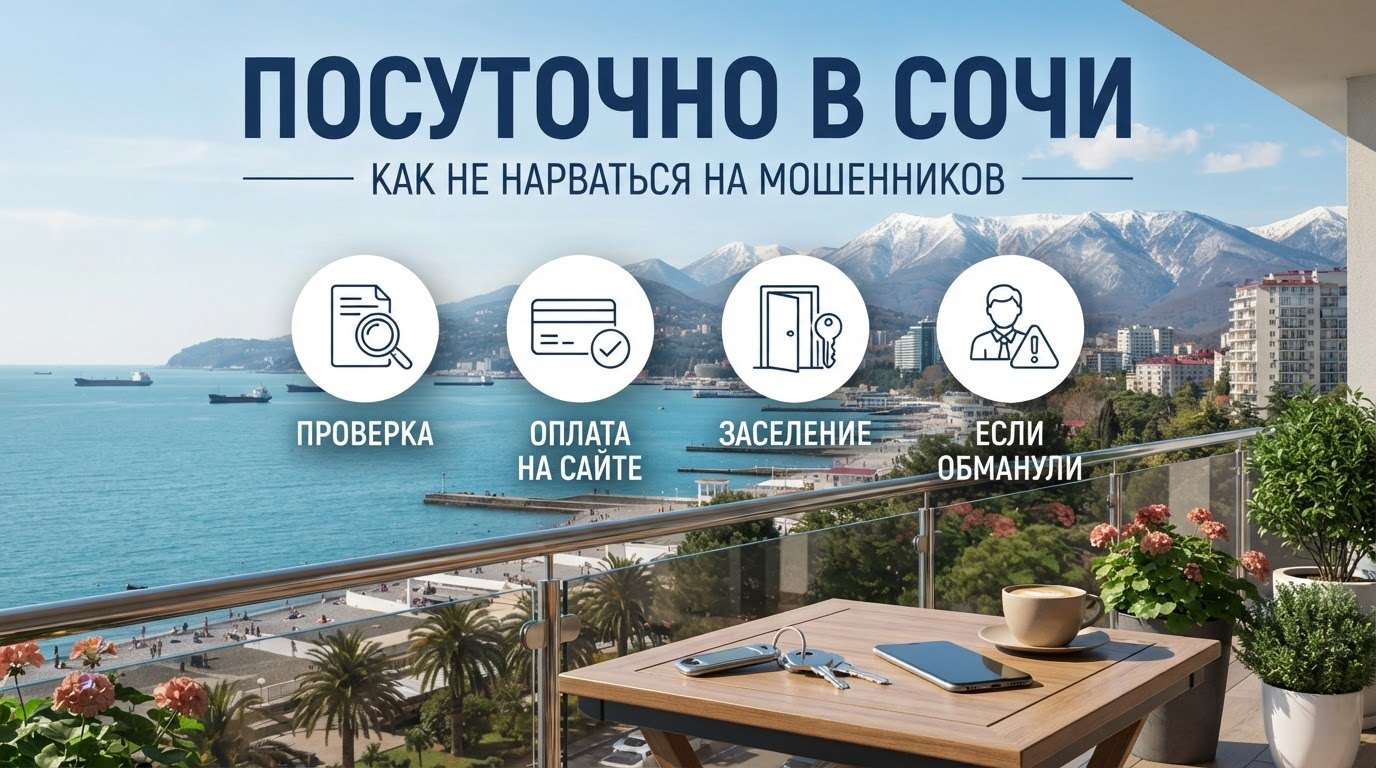 Как снять жильё посуточно в Сочи и не нарваться на мошенников: Авито, Суточно.ру и частные объявления