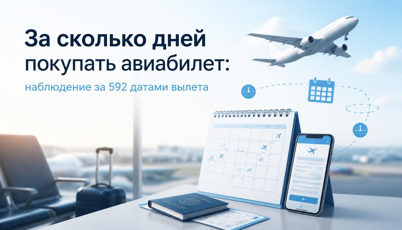 За сколько дней покупать авиабилет: наблюдение за 592 датами вылета